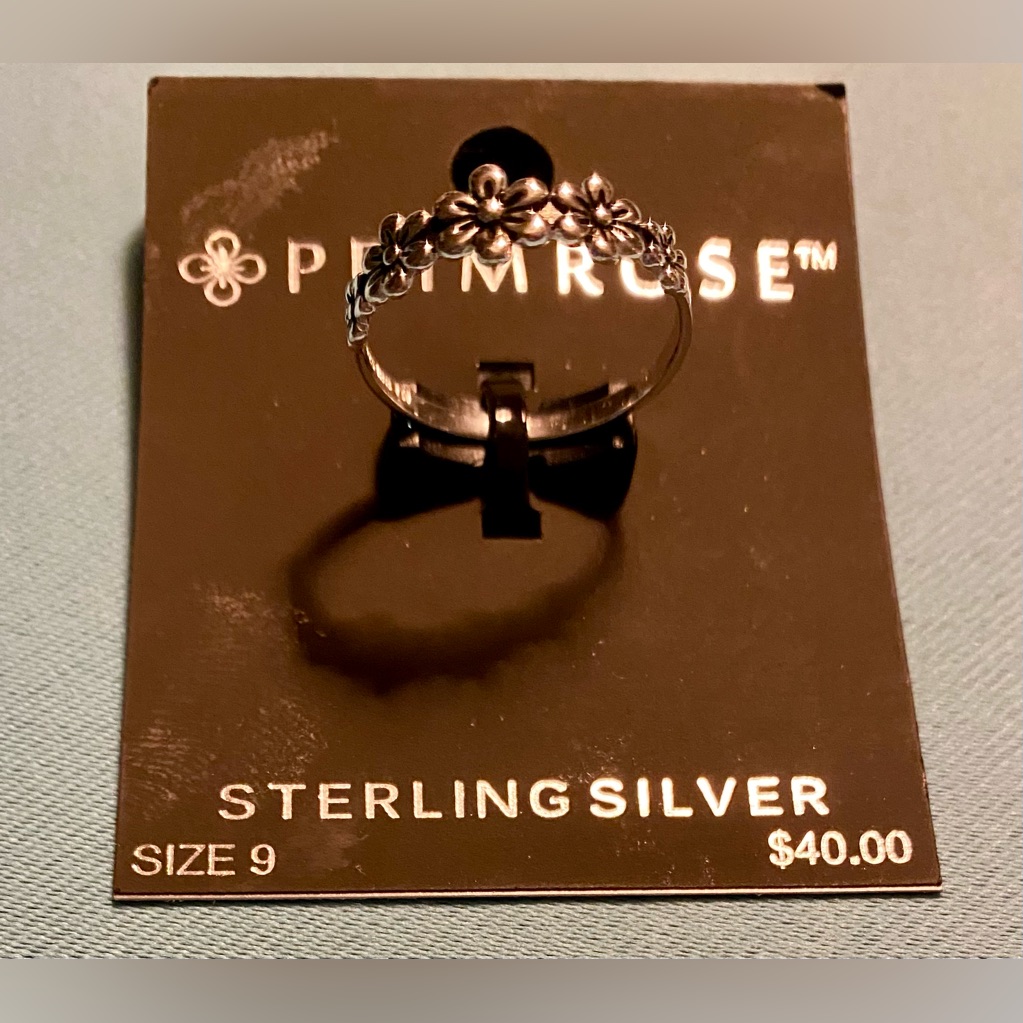 Primrose Sterling Silver 925 Flower Design Ring Size 9 18$